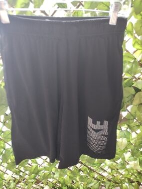 Nike Black Athletic Shorts with Reflective Graphic